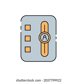 gearbox, shifter, automatic line icon colored. element of car repair illustration icons. Signs, symbols can be used for web, logo, mobile app, UI, UX