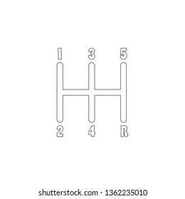 gearbox transmission. simple flat vector icon illustration. outline line symbol - editable stroke