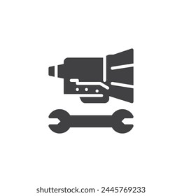 Gearbox or transmission system vector icon. filled flat sign for mobile concept and web design. Car Transmission glyph icon. Symbol, logo illustration. Vector graphics