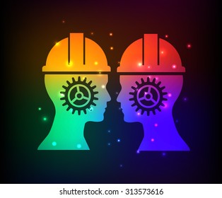 Gear,Engineer design,rainbow concept,clean vector