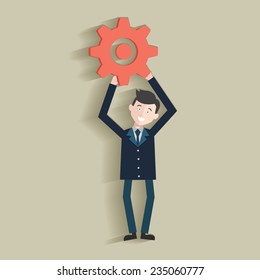Gear,Human resource,Businessman design,clean vector