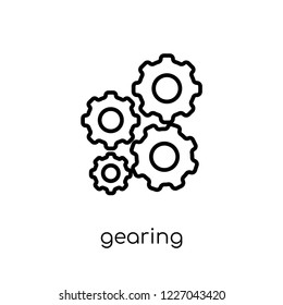 Gearing icon. Trendy modern flat linear vector Gearing icon on white background from thin line Business collection, editable outline stroke vector illustration