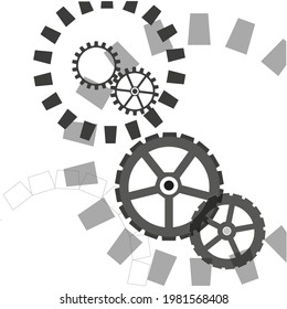 Gear.Mechanism on a white background. Vector.