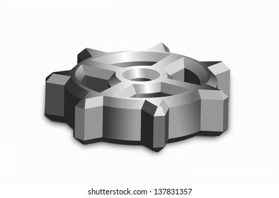 gears in 3d on white background