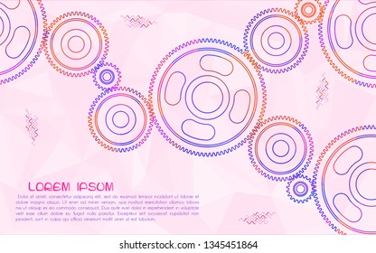 Gears. Abstract background for the technical site page: support, engineering, development, other. Vector illustration with place for text.