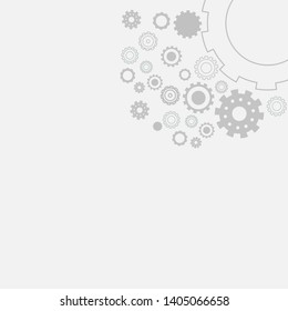 Gears abstract technology digital on white background.