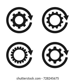Gears with arrow icons. Vector illustration