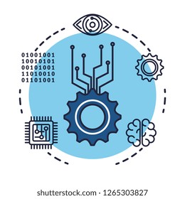 gears with artificial intelligence icons