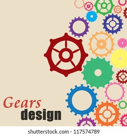 Gears background design with space for your text, vector illustration