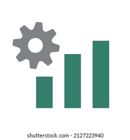 Gears and bar graphs. Adjustments. Business model. Vectors.