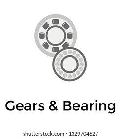 Gears and bearings flat vector 