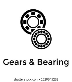 Gears and bearings glyph vector 