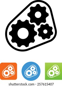 Gears with belt icon