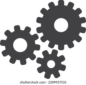 Gears black icon. Process symbol. Cog wheel sign