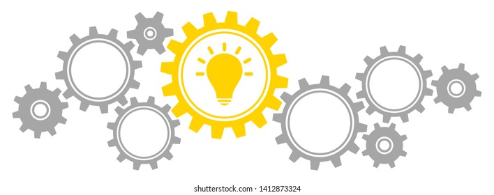 Gears Border Graphics Idea Gray And Yellow
