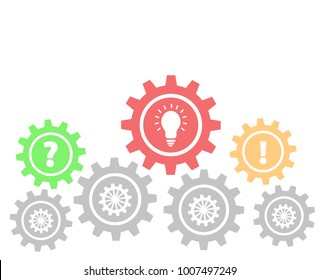 Gears Border Graphics Idea Grey and Yellow, Stock vector illustration