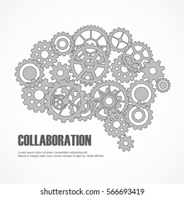 Gears brain for cooperation or teamwork