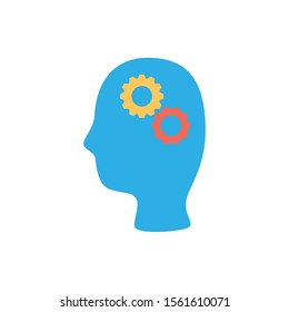 Gears brain icon design, Human organ mind science intelligence idea and medical theme Vector illustration