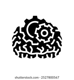 gears brainstorm glyph icon vector. gears brainstorm sign. isolated symbol illustration