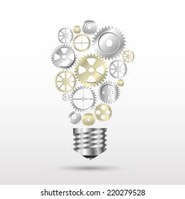 gears bulb idea concept in vector format