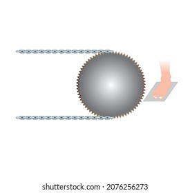 Gears, circular saw, bearing. Gradient icons. vector image