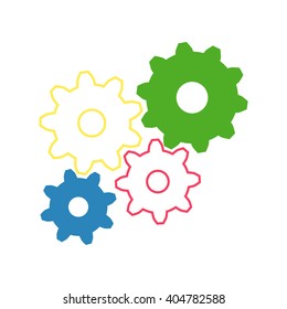 gears cog, on white background
