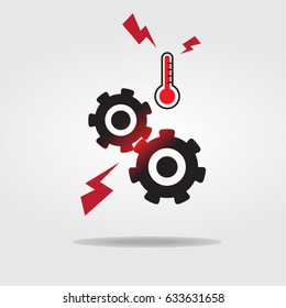 gears or cog overheating icon vector illustration Flat design style