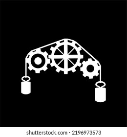Gears Cog Wheel Machine With weighing scale For Factory logo design