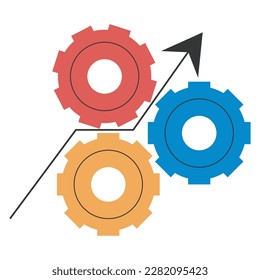 gears cogs with arrow icon