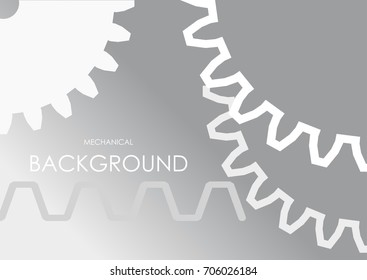 gears and cogs, gray - white to a non-uniform gray background. Below the inscription a mechanical background
