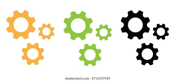 Conjunto de iconos de engranajes o engranajes para Configuraciones, mecánicas y símbolos de proceso Vector.