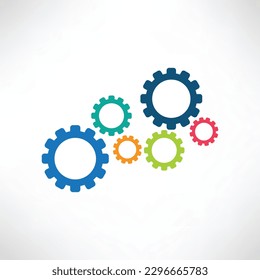 Gears and cogs logo icon symbol vector 
