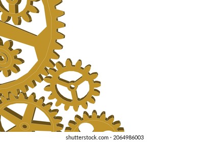 gears cogs mechanism vector 3d illustration