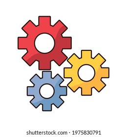 gears cogs settings isolated icons