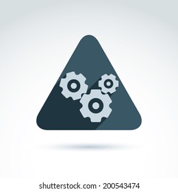 Gears and cogs system theme icon, vector conceptual stylish symbol for your design.