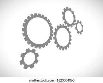 gears cogs teamwork machanism concept 3d vector icon
