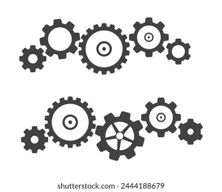 engranajes engranajes mecanismo de trabajo en equipo conjunto de iconos