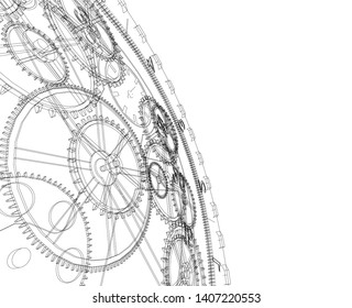 gears cogs vector 3d illustration