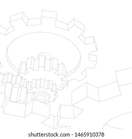 gears cogs vector 3d illustration