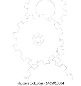 gears cogs vector 3d illustration