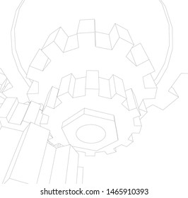 gears cogs vector 3d illustration