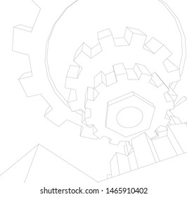 gears cogs vector 3d illustration