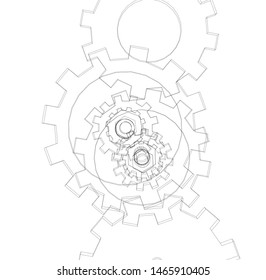 gears cogs vector 3d illustration