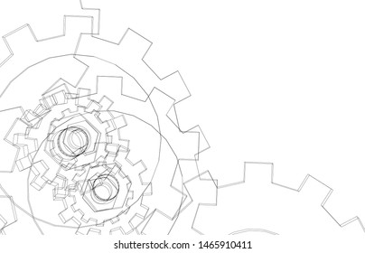 gears cogs vector 3d illustration