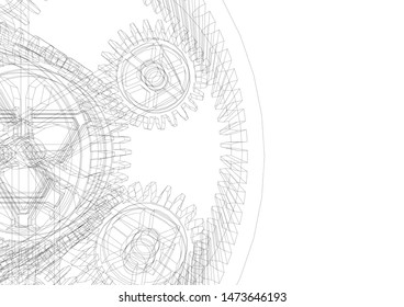 gears cogs vector 3d illustration