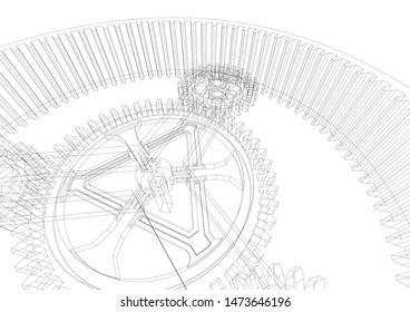 gears cogs vector 3d illustration