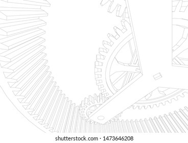 gears cogs vector 3d illustration