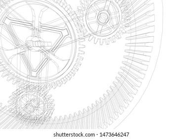 gears cogs vector 3d illustration