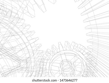 gears cogs vector 3d illustration