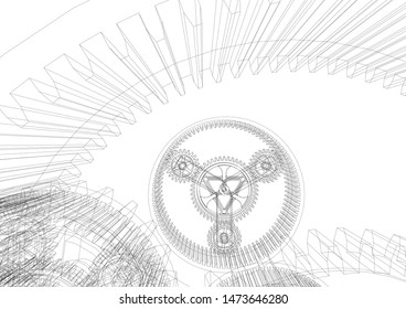 gears cogs vector 3d illustration